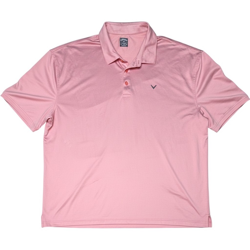 Callaway Opti-Dri Mens Coral Striped Short Sleeve Golf Polo Shirt 4XL T9
